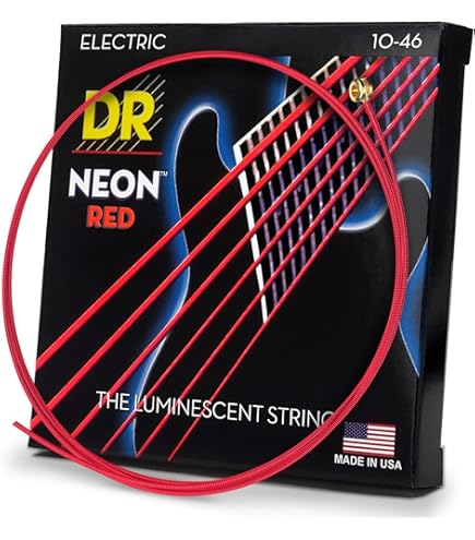 Amazon.com: DR Strings Hi-Def Neon Red Electric Lite : Musical